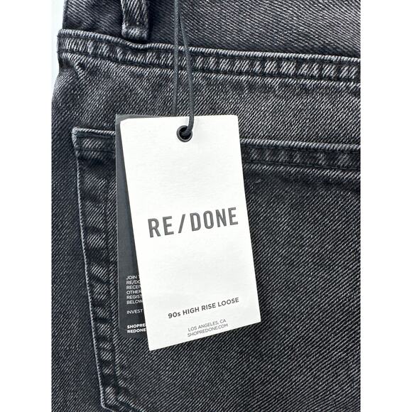 RE/DONE Tailored Jean 90's hi rise loose jeans Barrell Active Black Size 31 NWT - Picture 3 of 6